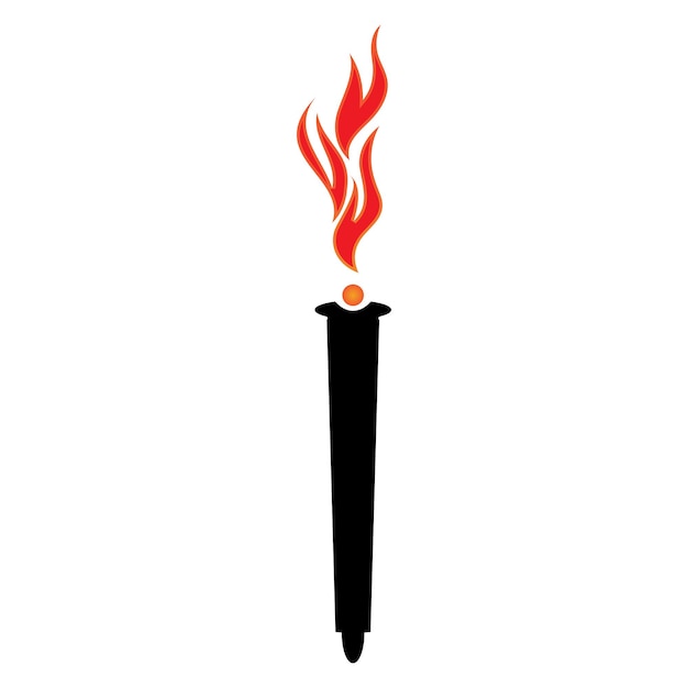 Plantilla de diseño de ilustración de icono de vector de antorcha