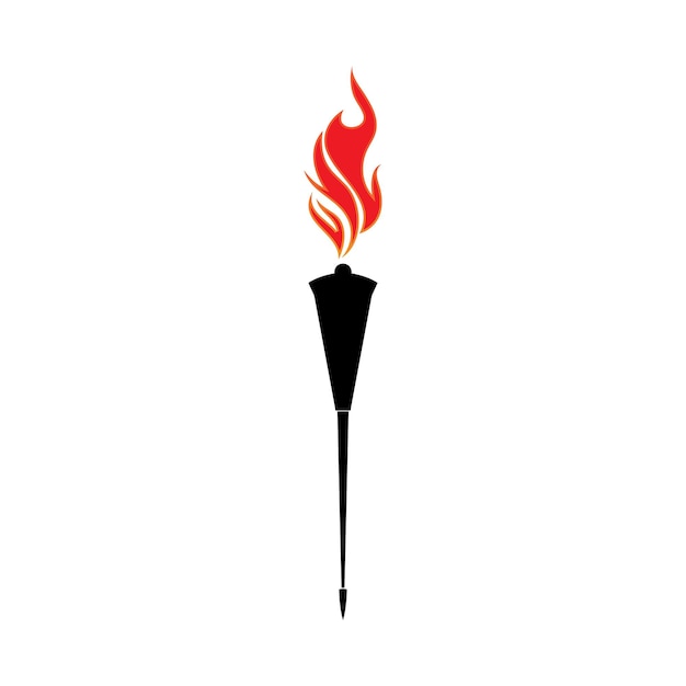 Plantilla de diseño de ilustración de icono de vector de antorcha