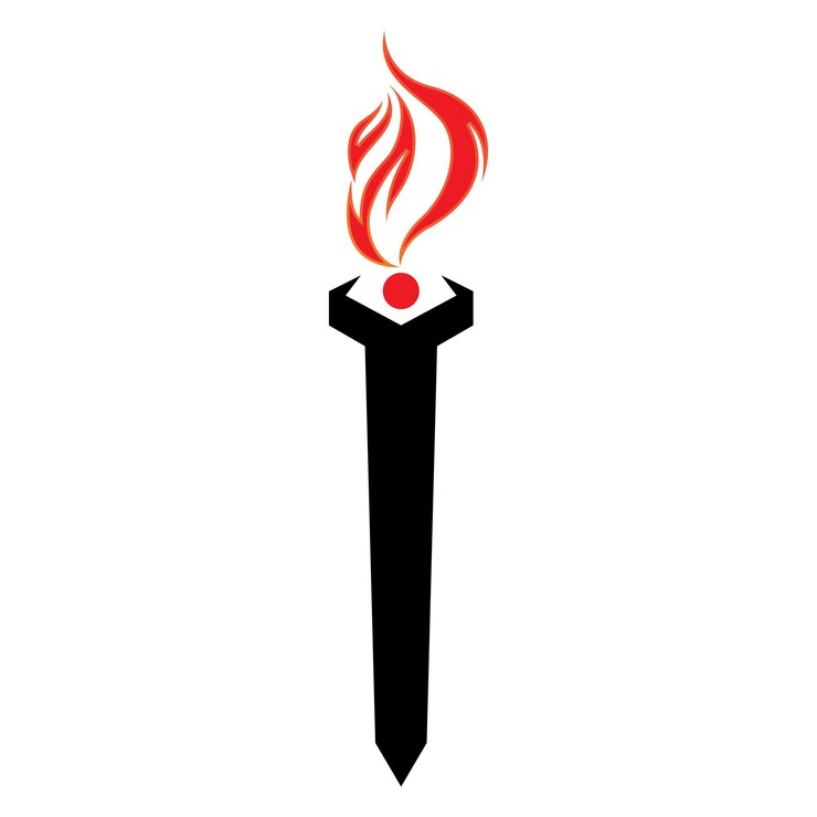 Vector plantilla de diseño de ilustración de icono de vector de antorcha