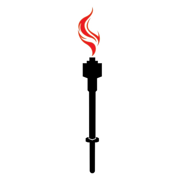 Plantilla de diseño de ilustración de icono de vector de antorcha