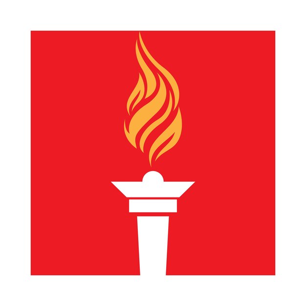 Plantilla de diseño de ilustración de icono de vector de antorcha