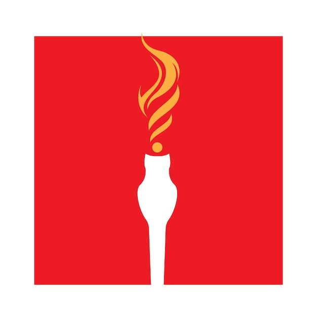 Plantilla de diseño de ilustración de icono de vector de antorcha