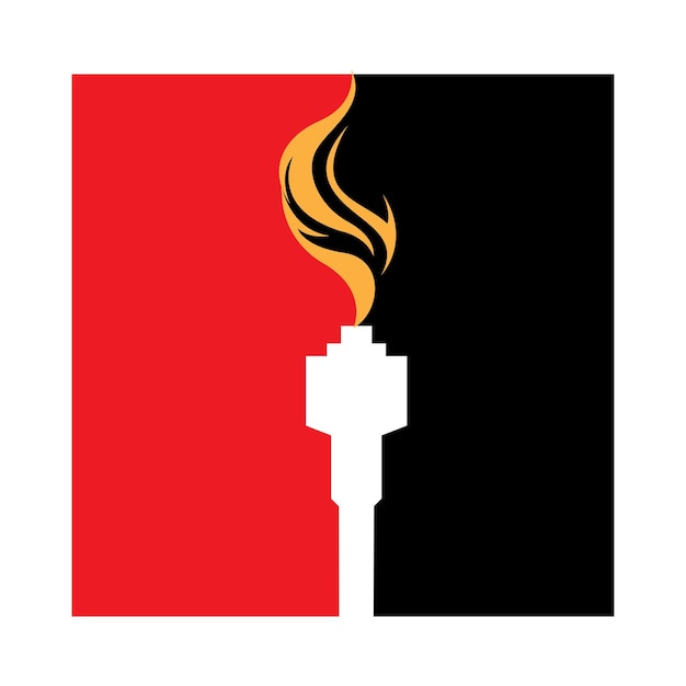 Plantilla de diseño de ilustración de icono de vector de antorcha