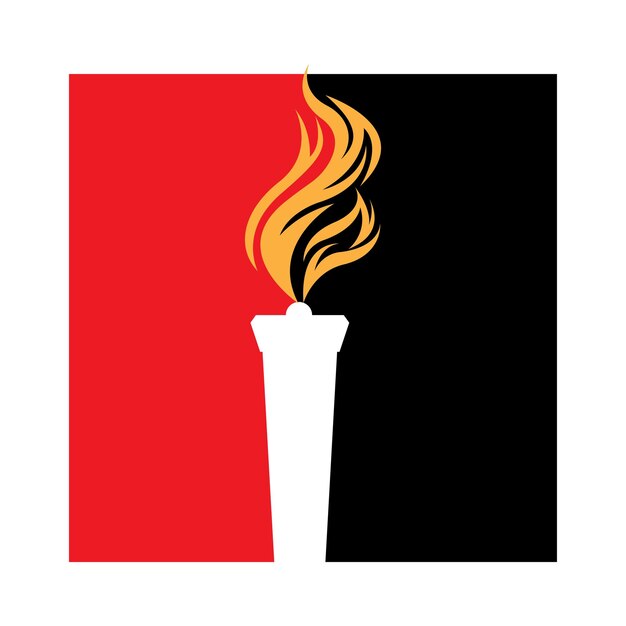 Plantilla de diseño de ilustración de icono de vector de antorcha