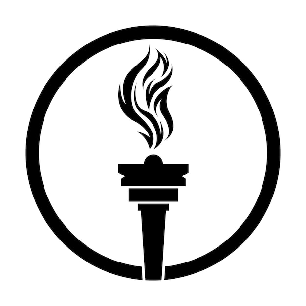 Plantilla de diseño de ilustración de icono de vector de antorcha