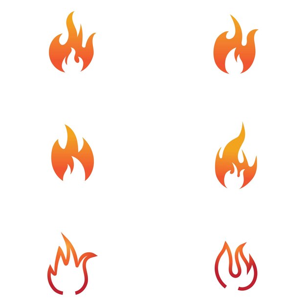 Plantilla de diseño de ilustración de icono de vector de fuego de llama caliente
