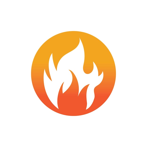 Plantilla de diseño de ilustración de icono de vector de fuego de llama caliente