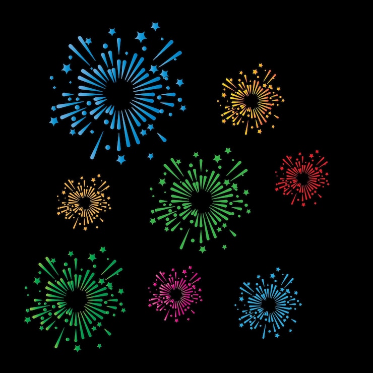 Vector plantilla de diseño de ilustración de icono de vector de fuegos artificiales