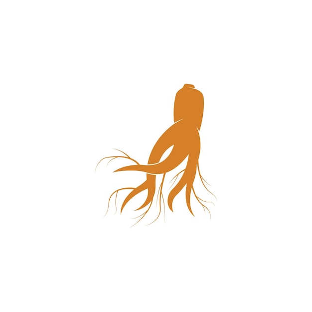 Plantilla de diseño de ilustración de icono de vector de ginseng