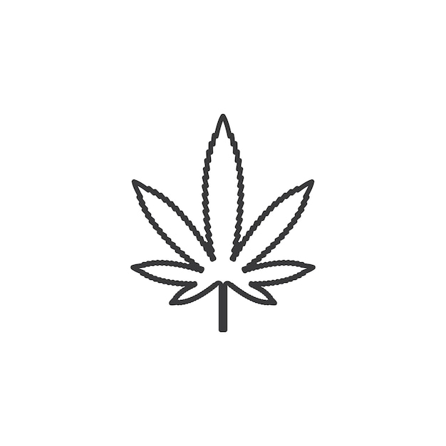 plantilla de diseño de ilustración de icono de vector de hoja de cannabis