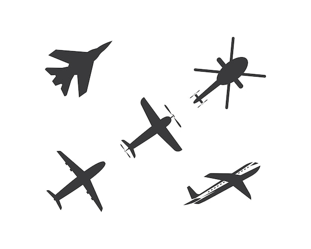 Plantilla de diseño de ilustración de icono de vector de logotipo de avión