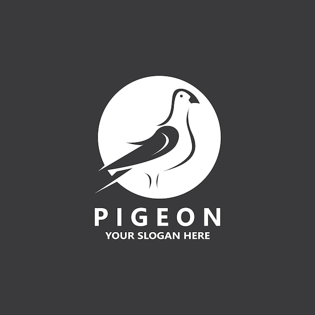 Plantilla de diseño de ilustración de icono de vector de logotipo de pájaro paloma