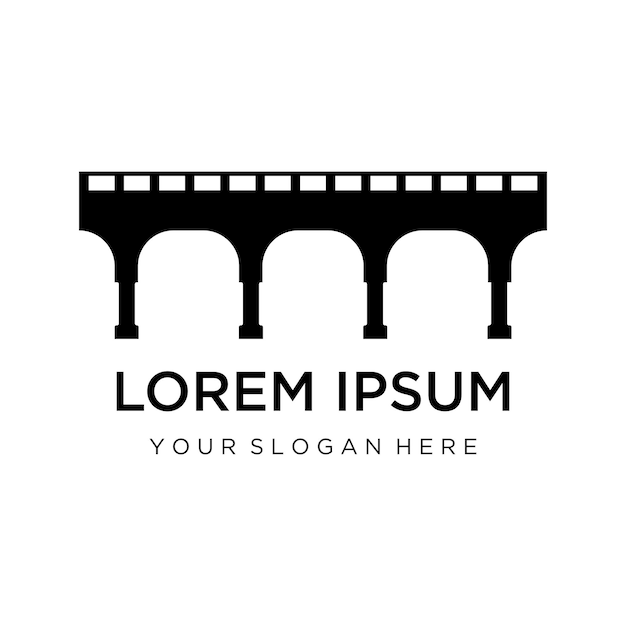 Plantilla de diseño de ilustración de icono de vector de logotipo de puente