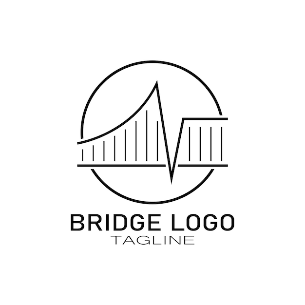 Plantilla de diseño de ilustración de icono de vector de logotipo de puente