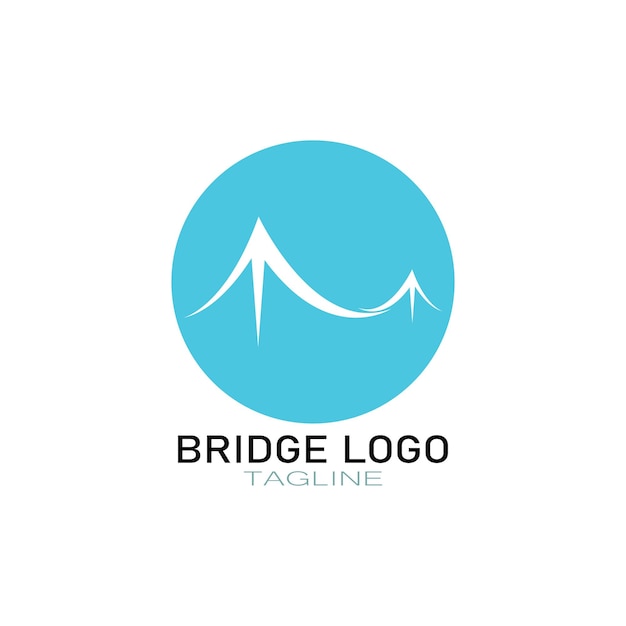 Plantilla de diseño de ilustración de icono de vector de logotipo de puente