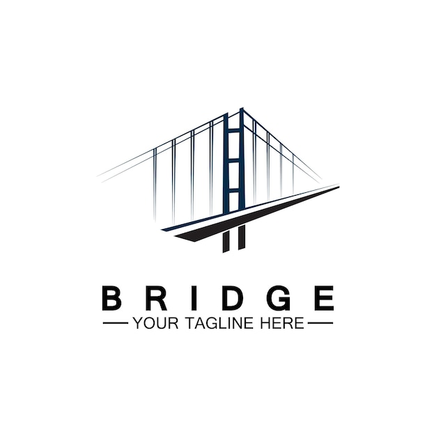 Plantilla de diseño de ilustración de icono de vector de logotipo de puente