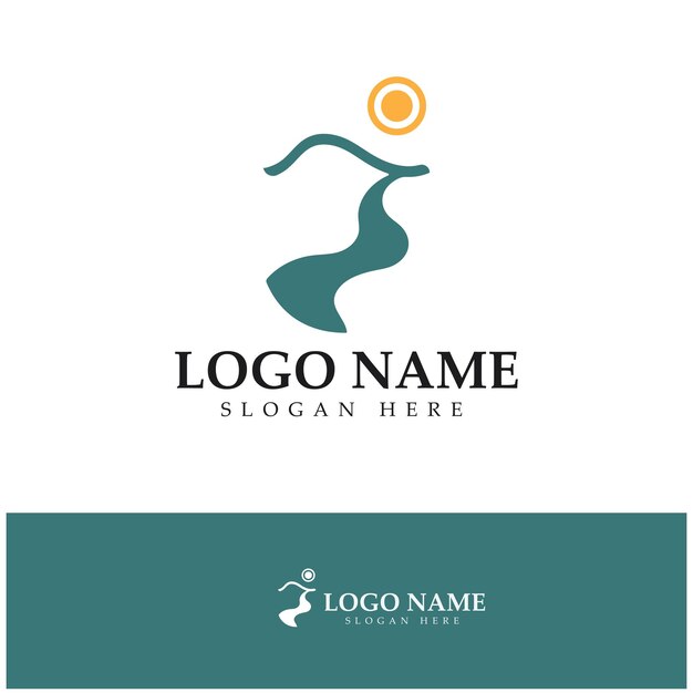 Plantilla de diseño de ilustración de icono de vector de logotipo de río