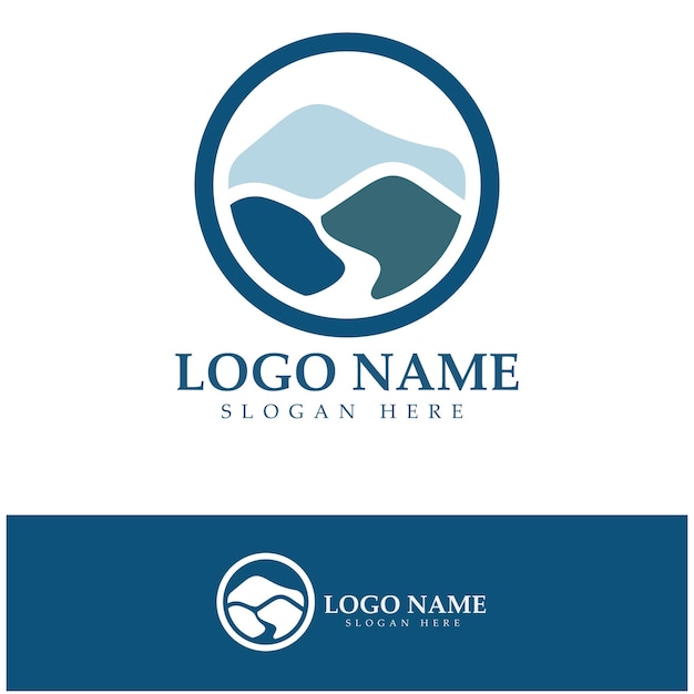 Plantilla de diseño de ilustración de icono de vector de logotipo de río