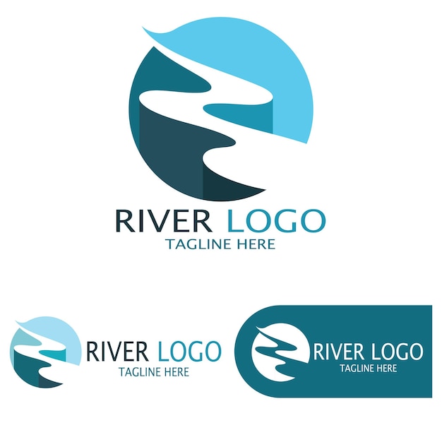Plantilla de diseño de ilustración de icono de vector de logotipo de río