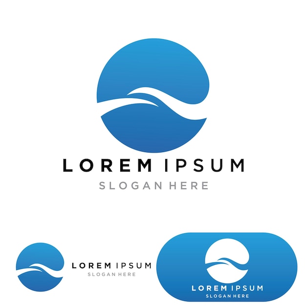 Plantilla de diseño de ilustración de icono de vector de logotipo de río