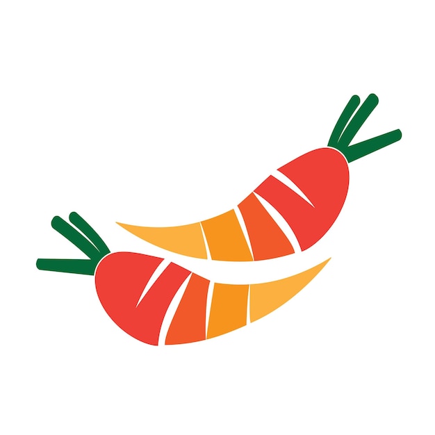 Plantilla de diseño de ilustración de icono de vector de logotipo de zanahoria
