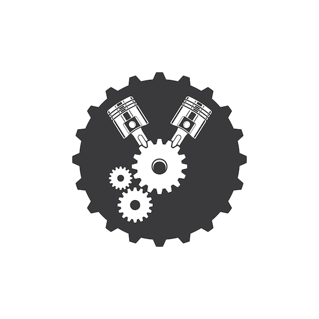 Vector plantilla de diseño de ilustración de icono de vector de pistón