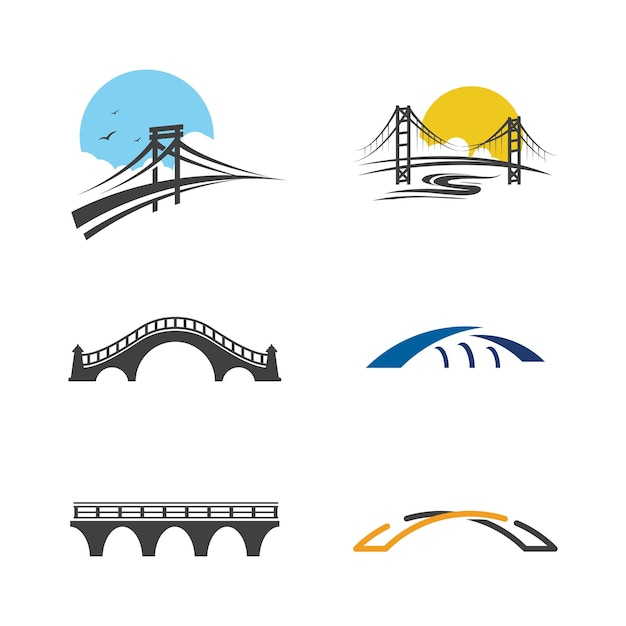 Plantilla de diseño de ilustración de icono de vector de puente