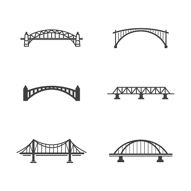 Plantilla de diseño de ilustración de icono de vector de puente