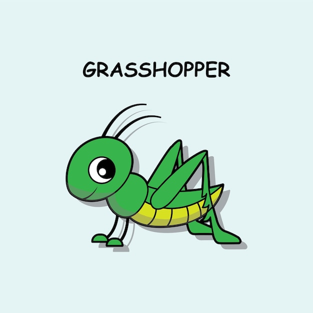 Plantilla de diseño de ilustración de icono de vector de saltamontes sobre fondo blanco