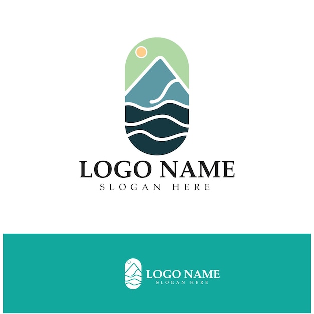 plantilla de diseño de ilustración del icono vectorial del logotipo del río