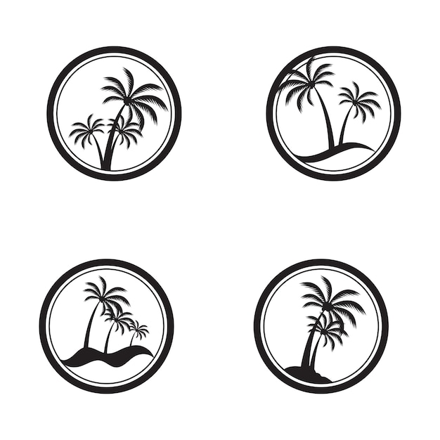 Plantilla de diseño de ilustración de isla tropical
