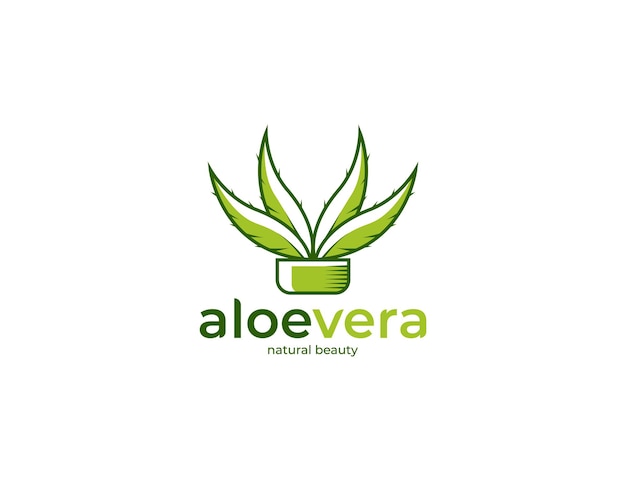 Plantilla de diseño de ilustración de logotipo de aloe vera