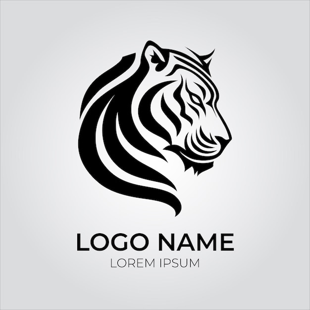 plantilla de diseño de ilustración del logotipo de la cabeza de tigre