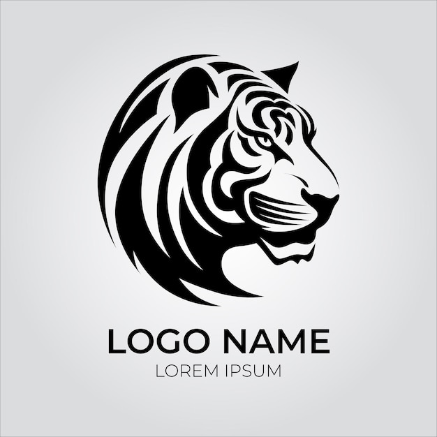 plantilla de diseño de ilustración del logotipo de la cabeza de tigre