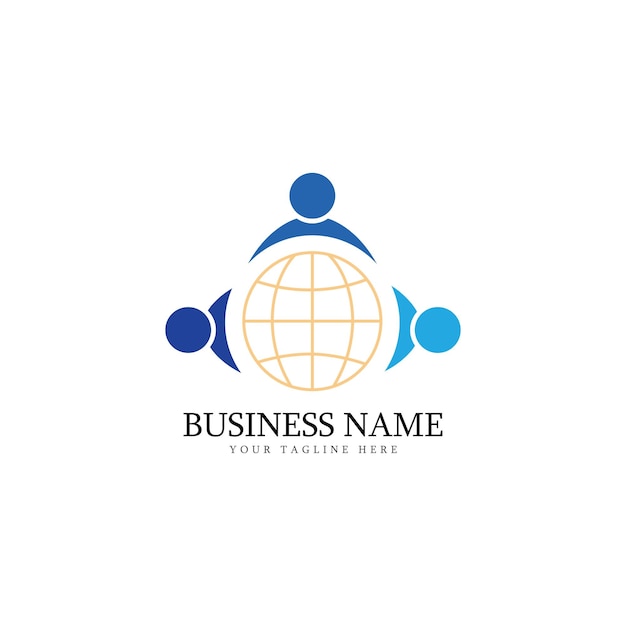 plantilla de diseño de ilustración del logotipo de la comunidad mundial de personas