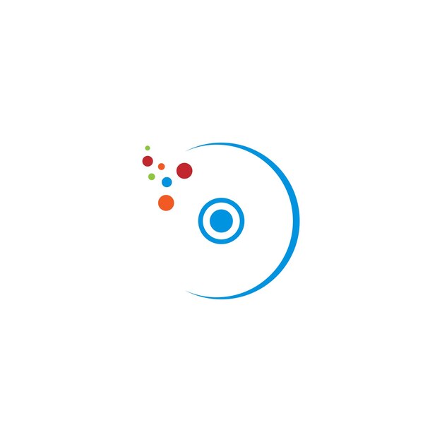 Plantilla de diseño de ilustración de logotipo de icono de disco de vídeo