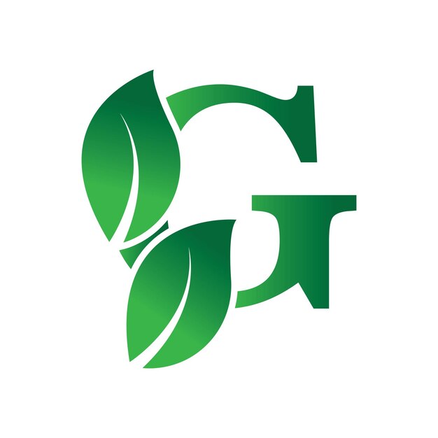 Vector plantilla de diseño de ilustración de logotipo de letra g de hoja ecológica verde