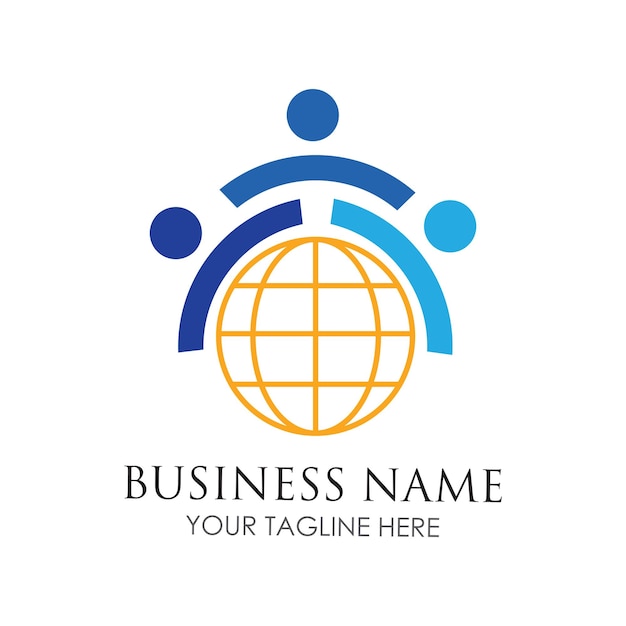 Plantilla de diseño de ilustración del logotipo de personas de la comunidad mundial