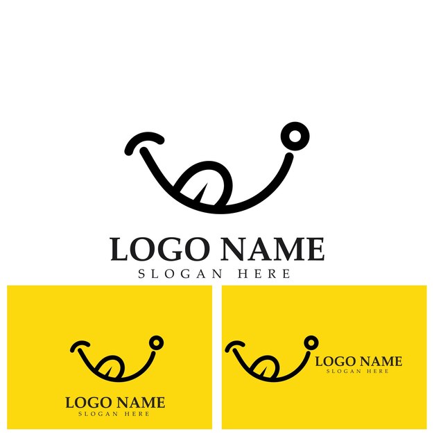 Plantilla de diseño de ilustración de logotipo y símbolo de imagen vectorial de sonrisa en fondo amarillo