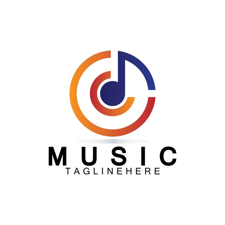 Vector plantilla de diseño de ilustración de logotipo de vector de música