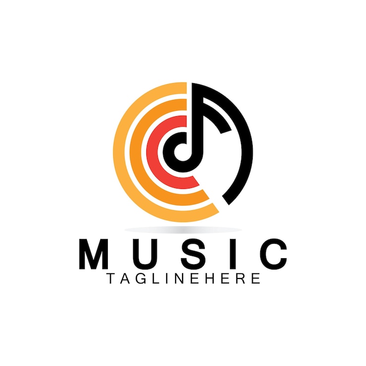 Vector plantilla de diseño de ilustración de logotipo de vector de música