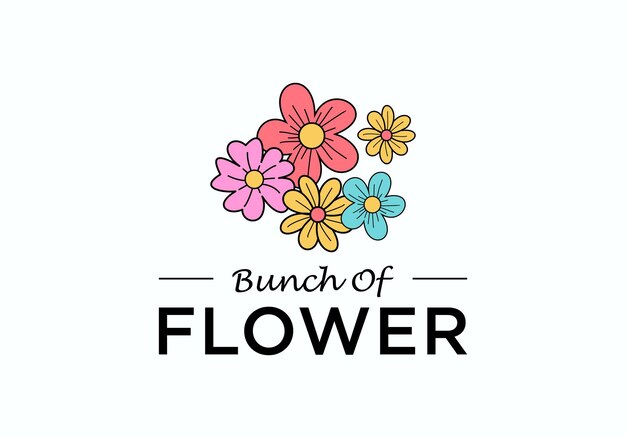plantilla de diseño de ilustración plana decorativa de un ramo de flores