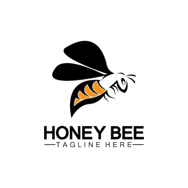 Plantilla de diseño de ilustración de símbolo de icono de vector de logotipo de miel de abeja