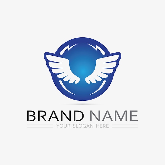 Plantilla de diseño de ilustración del símbolo del icono vectorial del logotipo de las alas