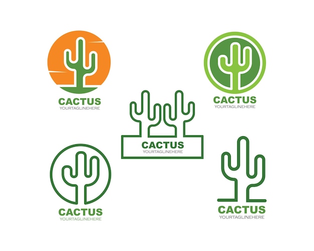 Vector plantilla de diseño de ilustración de vector de icono de cactus