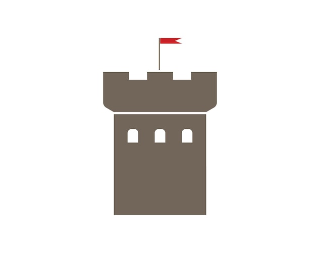 Plantilla de diseño de ilustración de vector de icono de logotipo de castillo