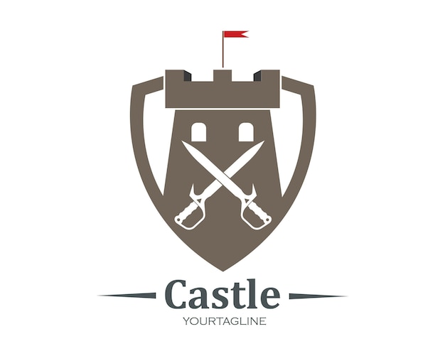 Plantilla de diseño de ilustración de vector de icono de logotipo de castillo