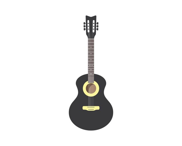 Plantilla de diseño de ilustración de vector de icono de logotipo de guitarra