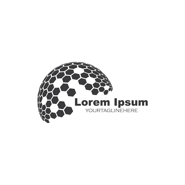 Plantilla de diseño de ilustración de vector de icono de logotipo de tecnología global