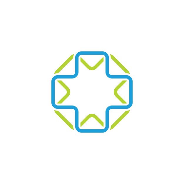 Plantilla de diseño de ilustración de vector de icono médico cruzado